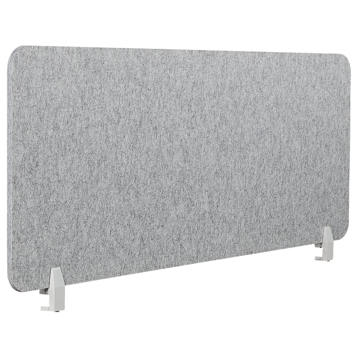 Beliani - SPLIT - Bureauscherm - Lichtgrijs - 50 x 160 cm - Polyester