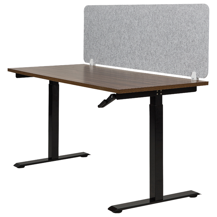 Beliani - SPLIT - Bureauscherm - Lichtgrijs - 50 x 160 cm - Polyester