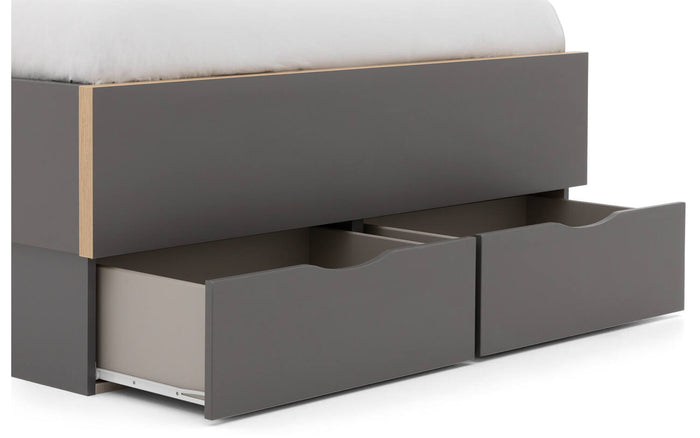 Goossens Bedframe Peder - 120 x 200 - Grafiet met accent eiken artisan