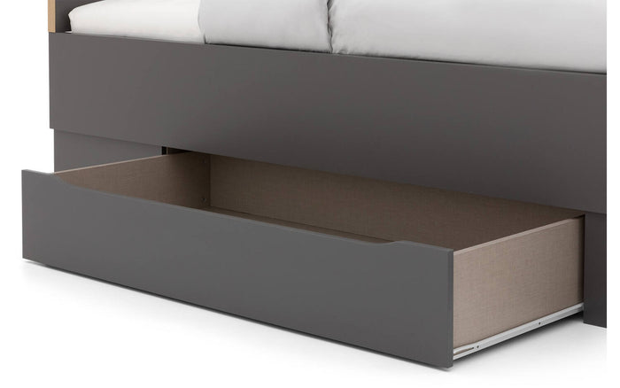 Goossens Bedframe Peder - 120 x 200 - Grafiet met accent eiken artisan
