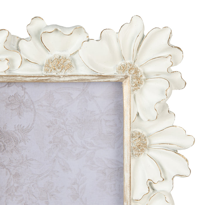 Clayre & Eef Fotolijst  10x15 cm Wit Kunststof Fotokader