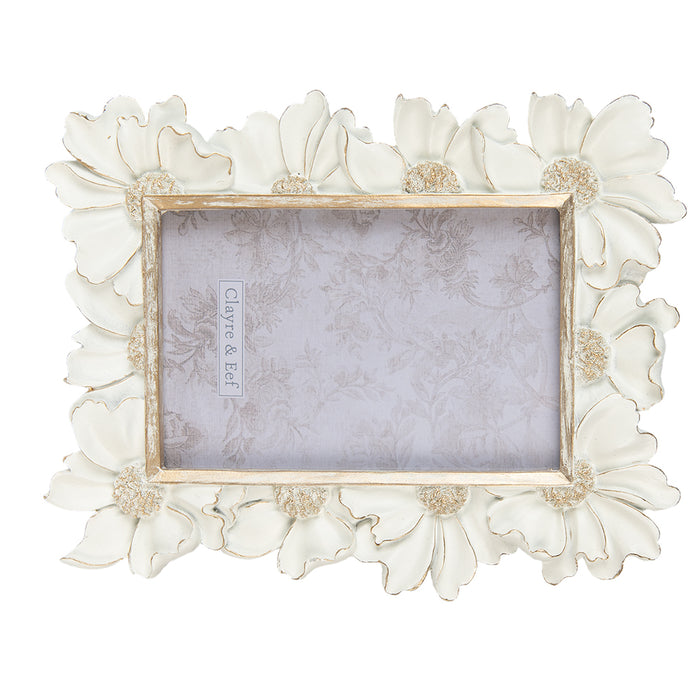 Clayre & Eef Fotolijst  10x15 cm Wit Kunststof Fotokader