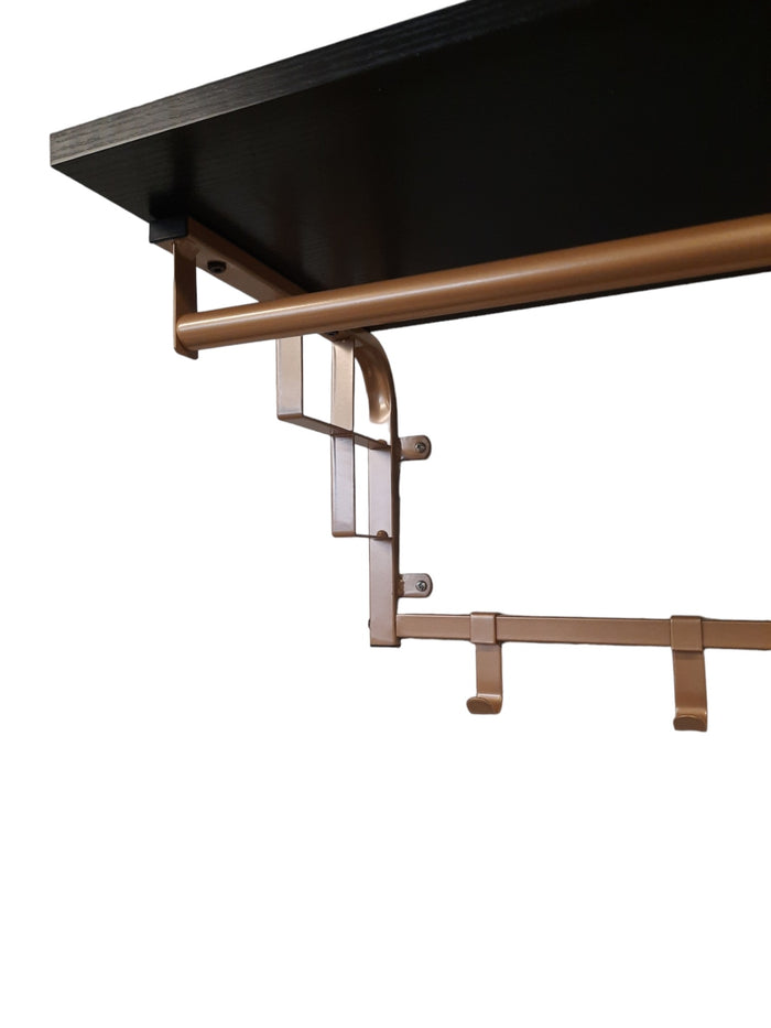 FURNILUX - Kapstok 110 x 30 x 27 cm - 8 Haken - GOUD -Zwart