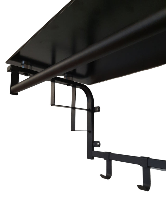 FURNILUX - Wand kapstok De Luxe 8 Haken - GLAS -Zwart