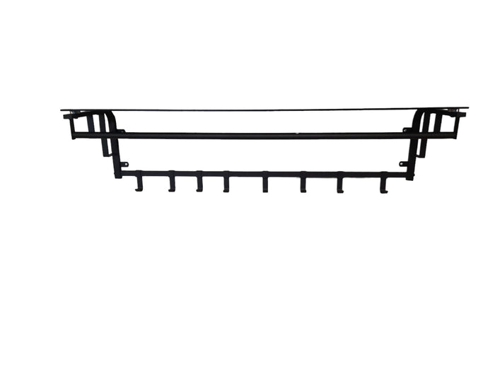 FURNILUX - Wand kapstok De Luxe 8 Haken - GLAS -Zwart