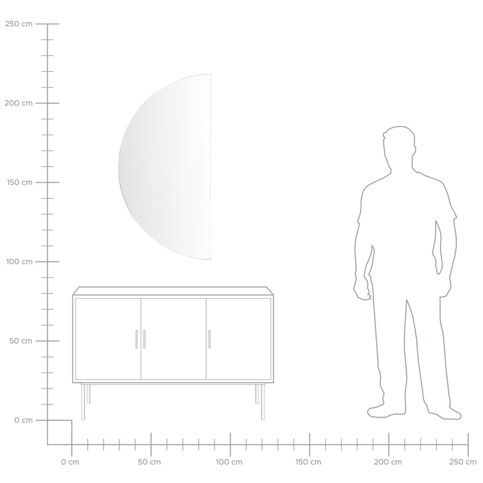 Beliani - LOUE - Wandspiegel met LED - Zilver - 60 x 100 cm - Glas