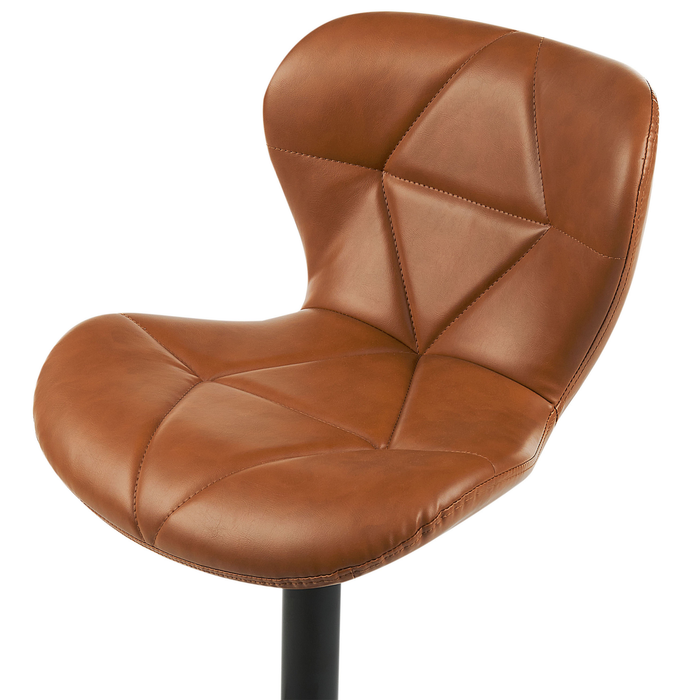 Beliani - VALETTA II - Barkruk set van 2 - Goudbruin - Kunstleer