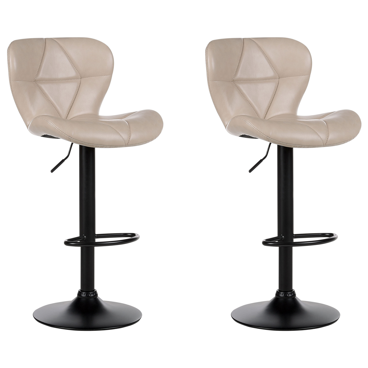 Beliani - VALETTA II - Barkruk set van 2 - Lichtbeige - Kunstleer