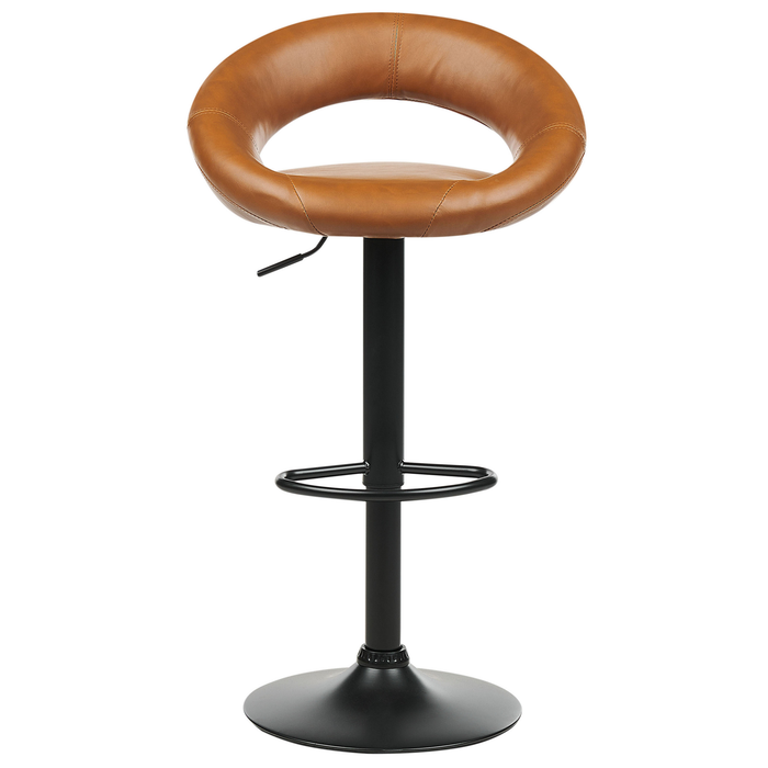 Beliani - PEORIA II - Barkruk set van 2 - Goudbruin - Kunstleer