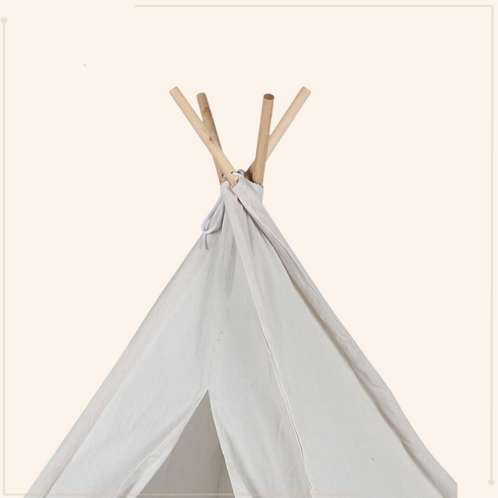 MISOU Tipi Tent Kinder Speeltent Jongens Meisjes 120x120x150cm Beig...