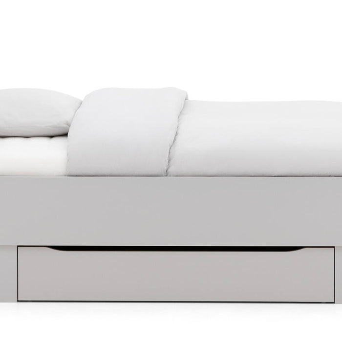 Goossens Bedframe Ita - 120 x 210 - Zijdegrijs met accent eiken