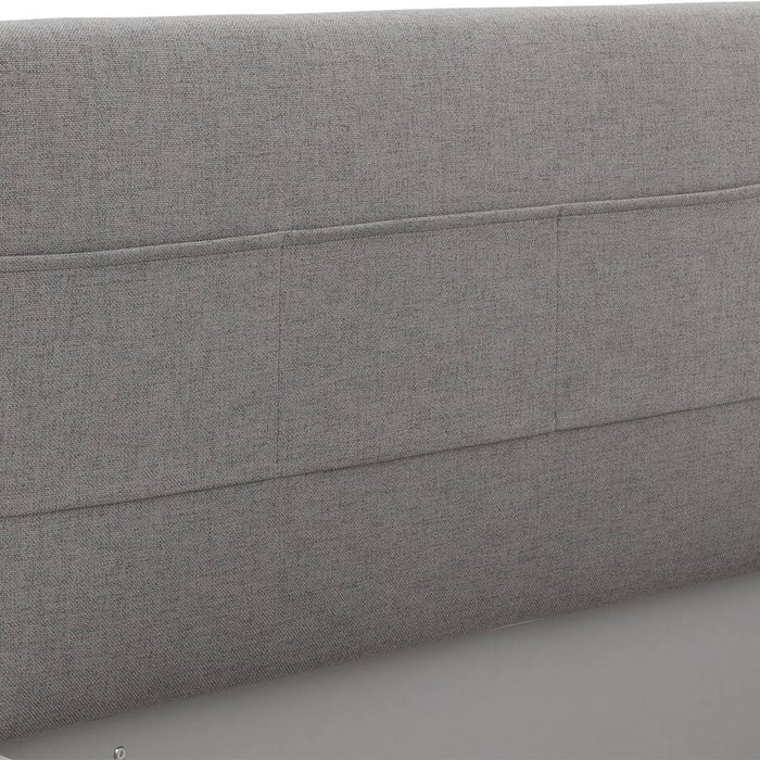 Goossens Bedframe Ita - 120 x 210 - Zijdegrijs met accent eiken