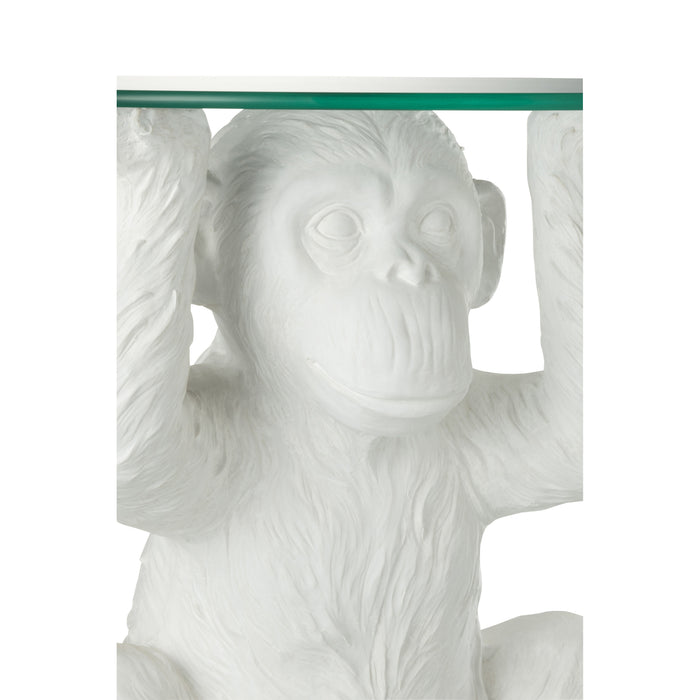 J-Line decoratie Bol Pike - schelpen - wit - small - 2 stuks