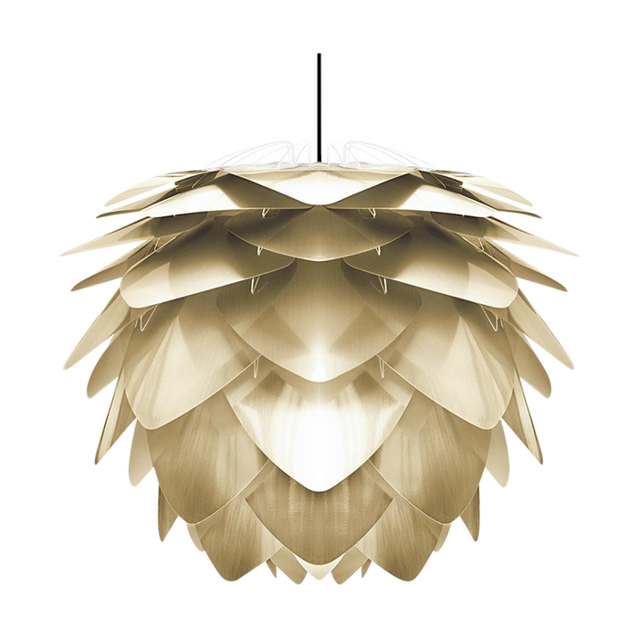 Umage Silvia Medium hanglamp brushed brass - met koordset zwart - Ø 50