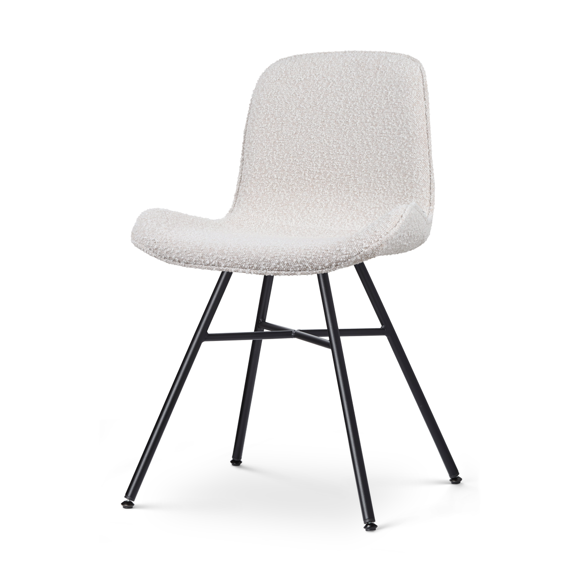 Nolon Noa-Fé Eetkamerstoel Bouclé Beige - Stof - Zwart Onderstel