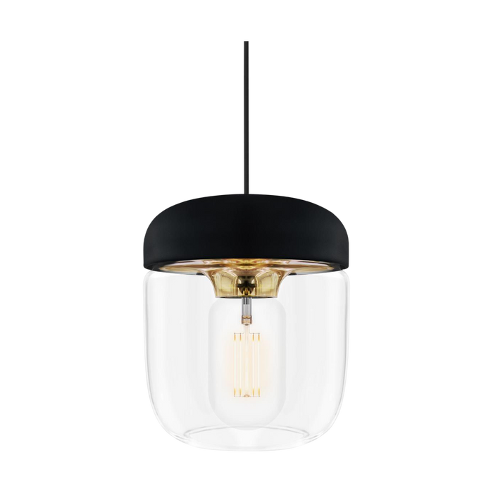 Umage Acorn hanglamp zwart met brass - met koordset zwart - Ø 14 cm