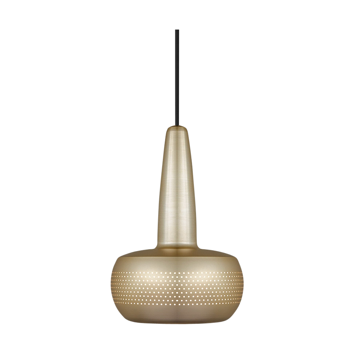 Umage Clava hanglamp brushed brass - met koordset zwart - Ø 21,5 cm