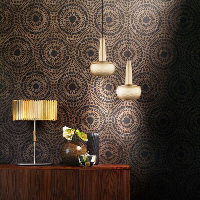 Umage Clava hanglamp brushed brass - met koordset zwart - Ø 21,5 cm