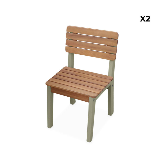 sweeek - Houten tafel voor kinderen binnen|buiten, 2 stoelen