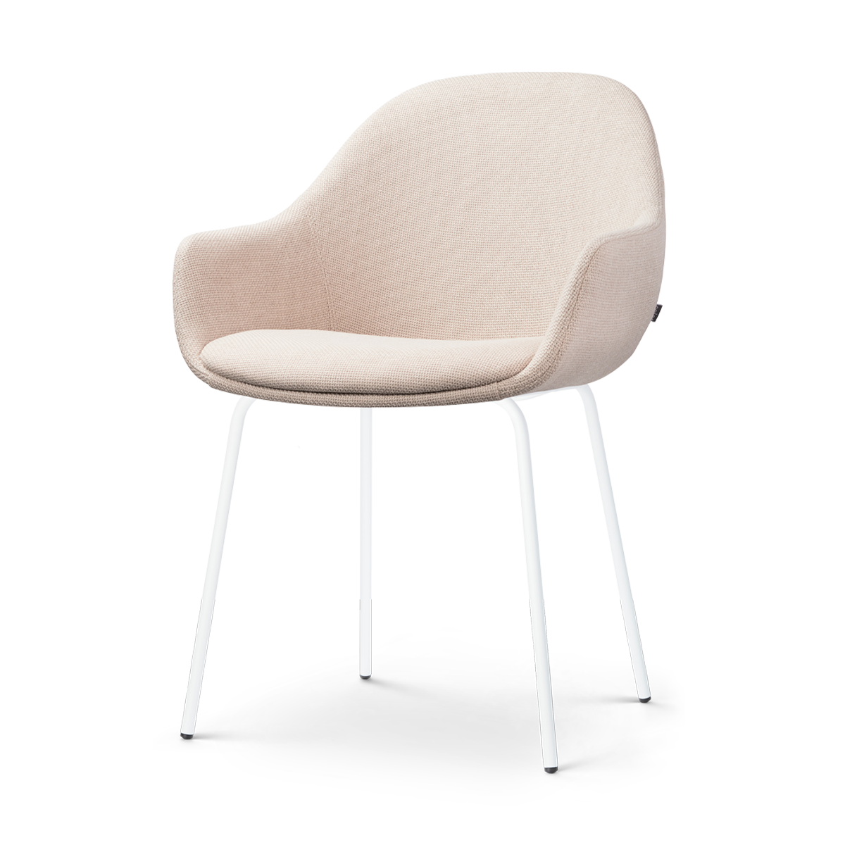 Nolon Nora-Mae Eetkamerstoel Beige - Armleuning - Witte Poten