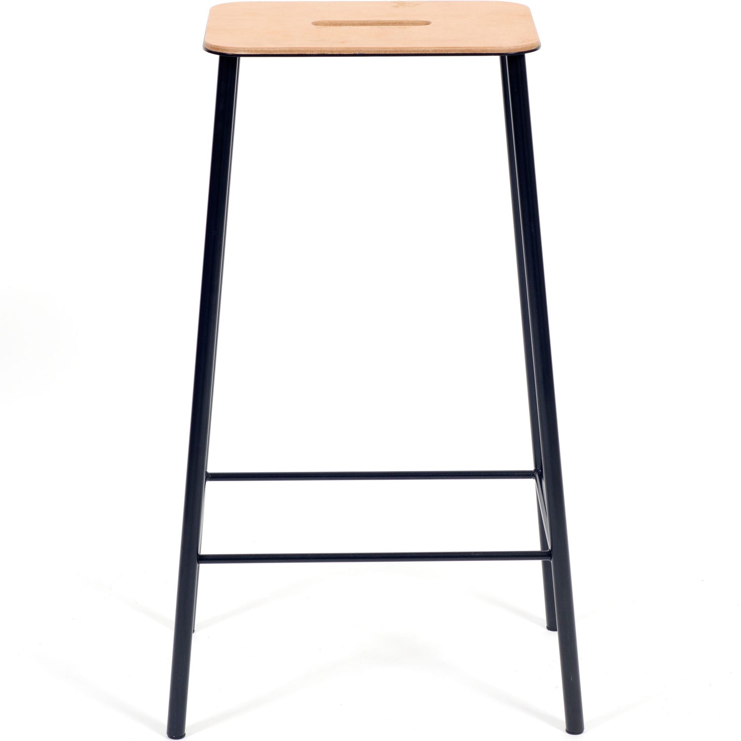 Frama Adam barkruk H76 naturel leer|zwart