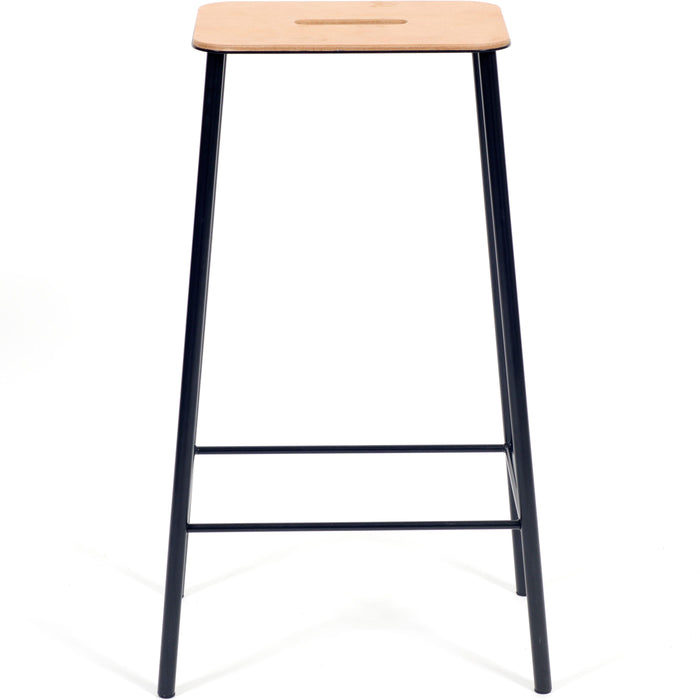 Frama Adam barkruk H76 naturel leer|zwart