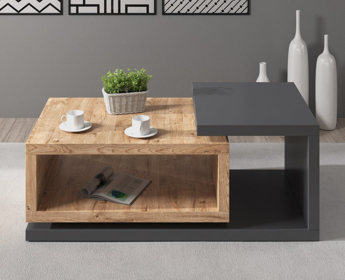 Meubella Salontafel Bello - Eiken - Antraciet - 120 cm