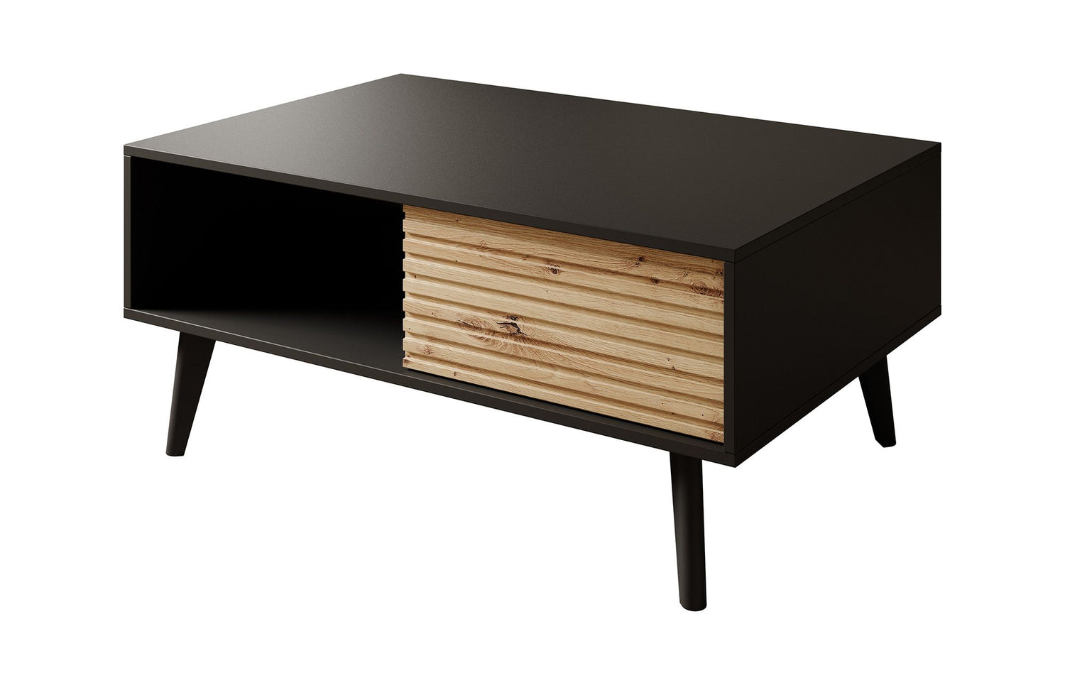 Meubella Salontafel Palladium - Eiken - Zwart - 104 cm
