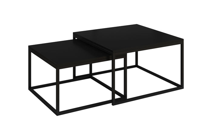 Meubella Salontafel Styler - Mat Zwart - 70 cm - set van 2