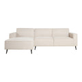 by fonQ  Bo Hoekbank met Chaise Longue Links - Linnen - Beige