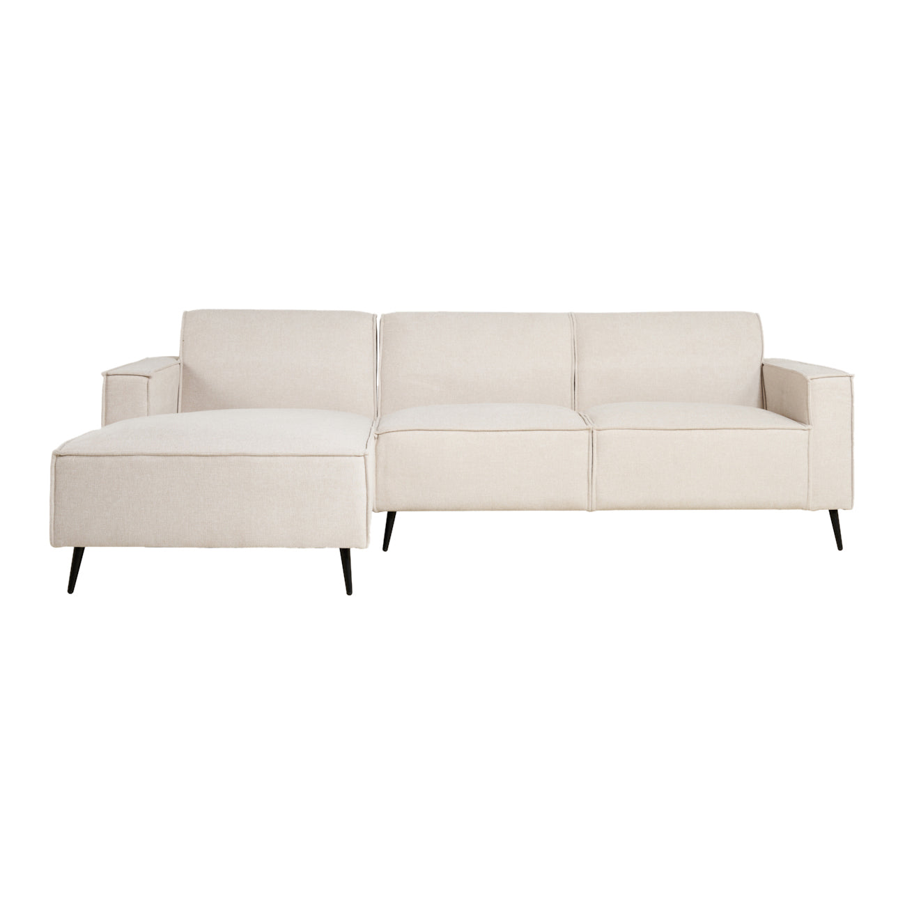 by fonQ  Bo Hoekbank met Chaise Longue Links - Linnen - Beige