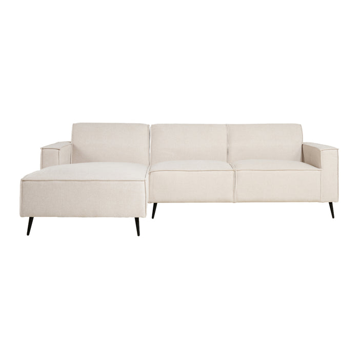 by fonQ  Bo Hoekbank met Chaise Longue Links - Linnen - Beige