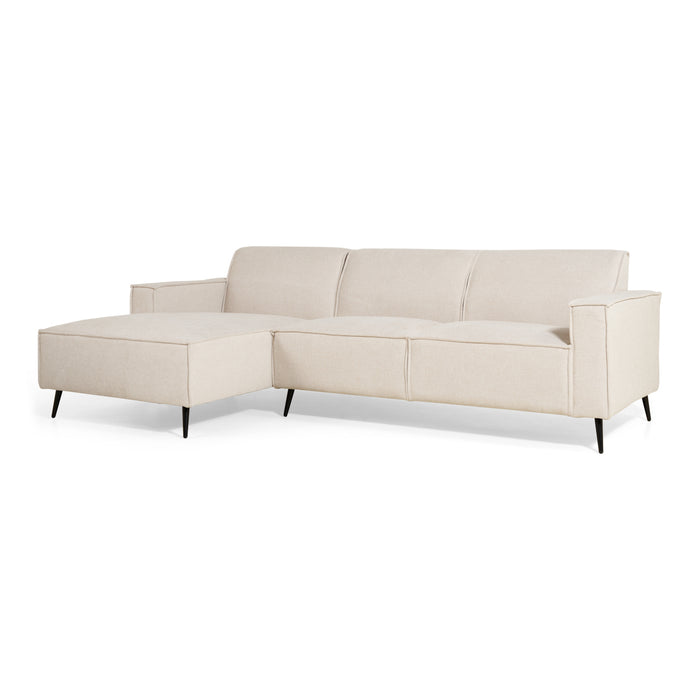 by fonQ  Bo Hoekbank met Chaise Longue Links - Linnen - Beige