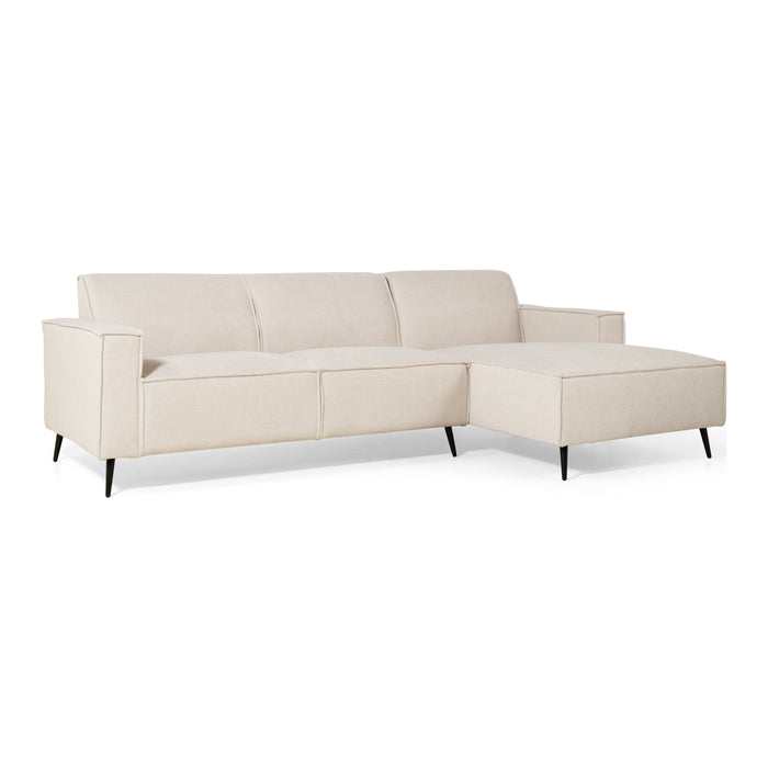 by fonQ  Bo Hoekbank met Chaise Longue Rechts - Linnen - Beige