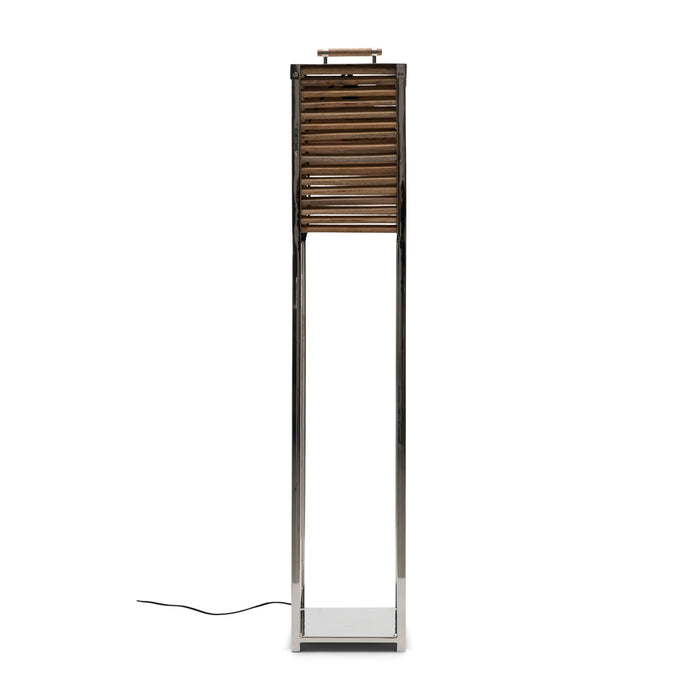 Rivièra Maison - Stijlvolle Vloerlamp N01 - Natural Aluminium en Hout 25x123 cm