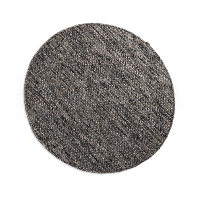 Nordic Weavers Rond wollen vloerkleed Lett - grijs|bruin - 190 cm