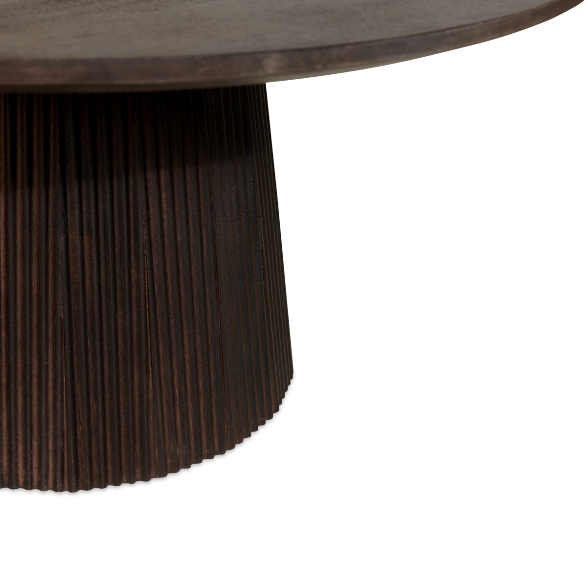 by fonQ Grand Bijzettafel Donkerbruin Mangohout - Ø 50 cm