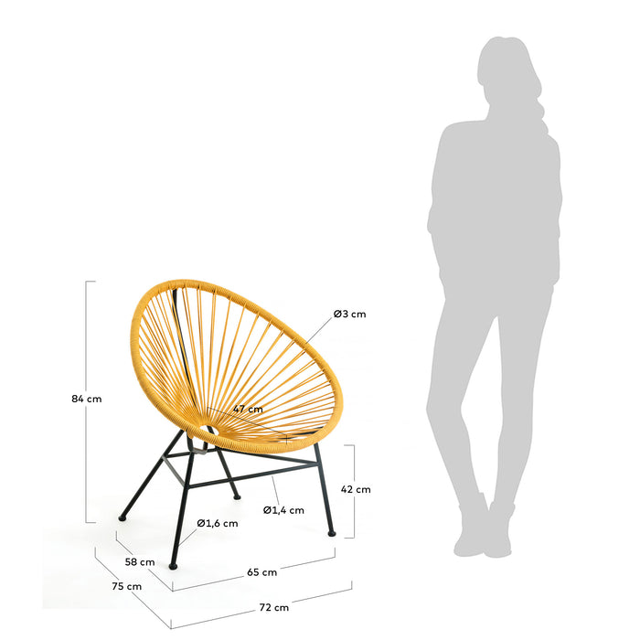 Kave Home - Fauteuil Samantha mostergeel