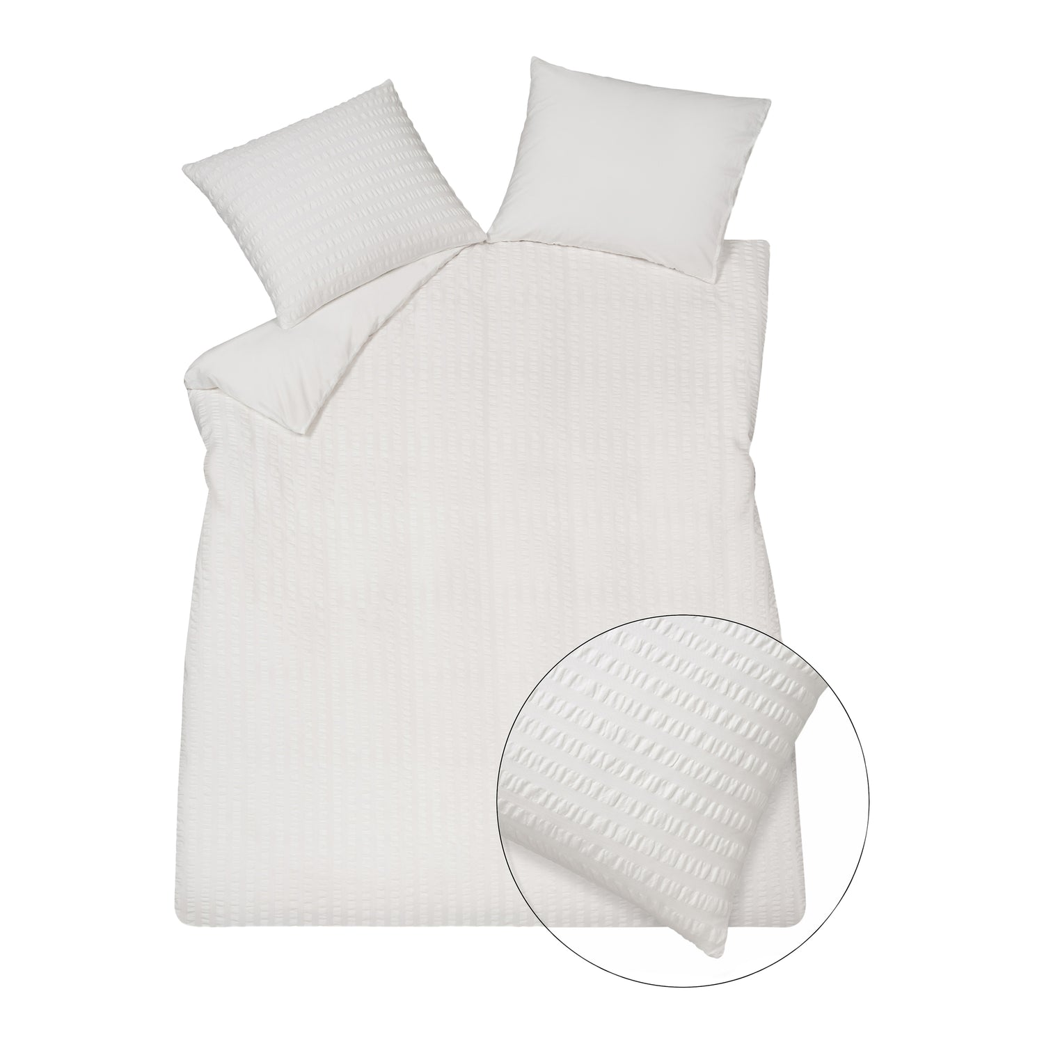 Vandyck Pure Dekbedovertrek Seersucker 200 x 200/220 cm - Wit