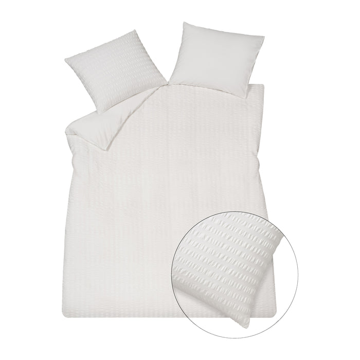 Vandyck Pure Dekbedovertrek Seersucker 240 x 200/220 cm - Wit