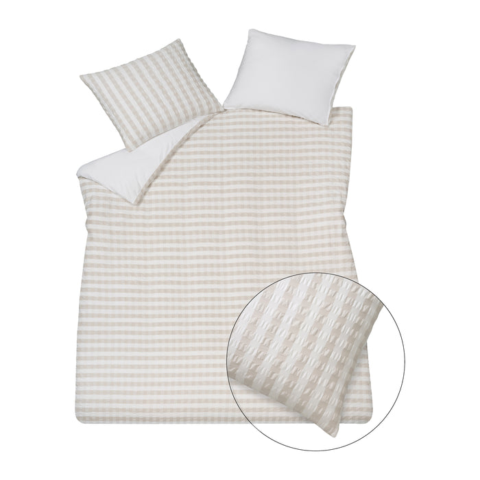 Vandyck Pure Dekbedovertrek Seersucker 140 x 200/220 cm - Beige
