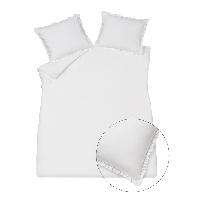 Vandyck Pure Ruffle Dekbedovertrek 140 x 200/220 cm - Wit