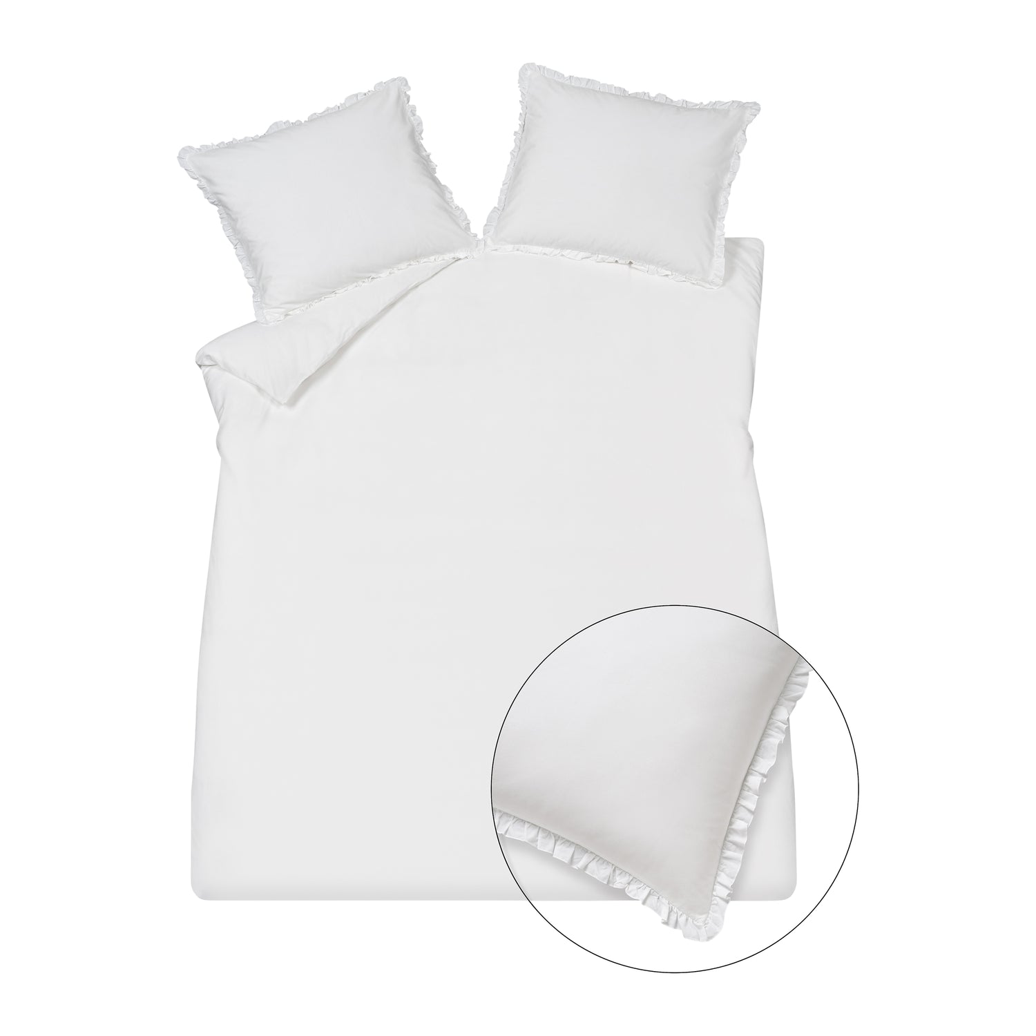 Vandyck Pure Ruffle Dekbedovertrek 200 x 200/220 cm - Wit