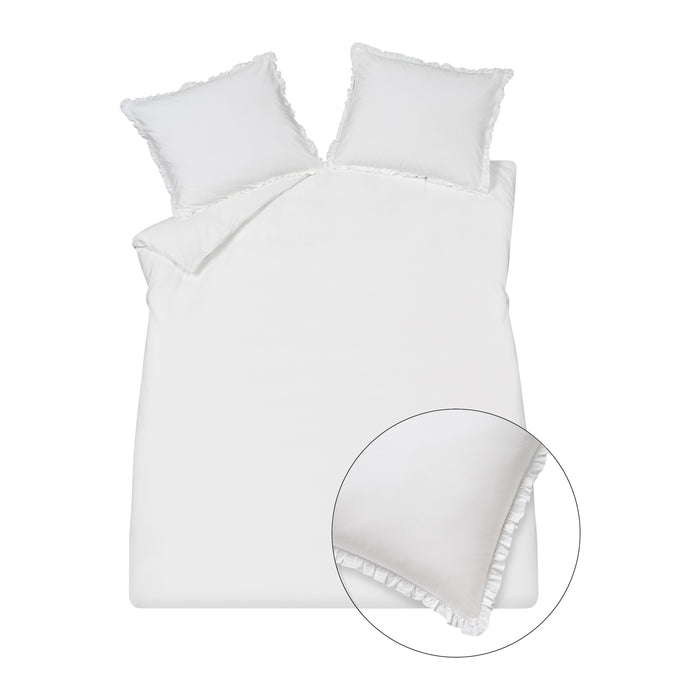 Vandyck Pure Ruffle Dekbedovertrek 200 x 200/220 cm - Wit