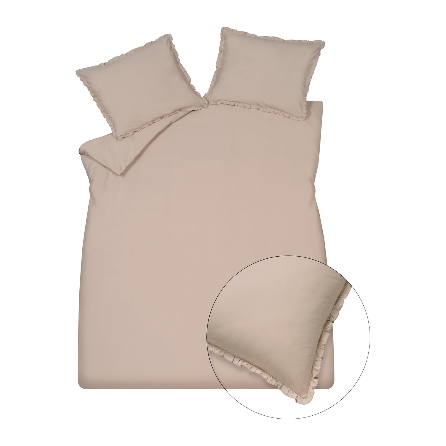 Vandyck Pure Ruffle Dekbedovertrek 240 x 200/220 cm - Blush
