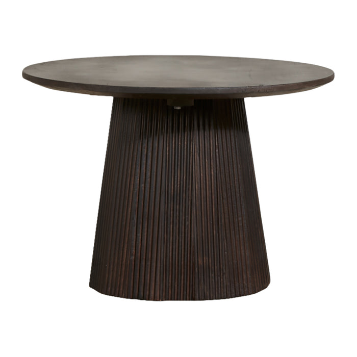 by fonQ Grand Bijzettafel Donkerbruin Mangohout - Ø 60 cm