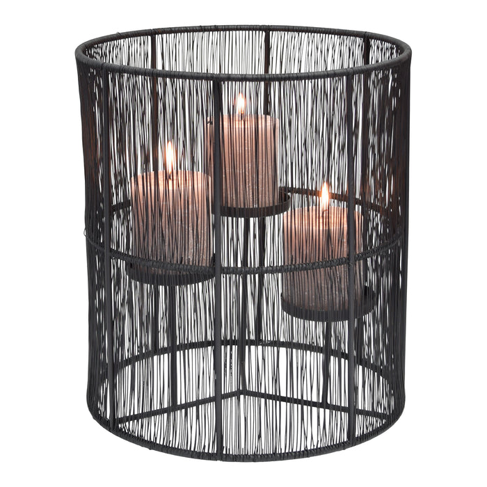 LOFT42 Wira kandelaar met 3 schotels - Metaal - Zwart - Ø28x32