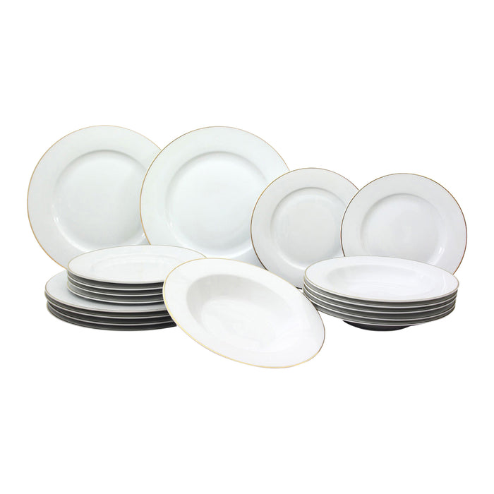 Food for Fun Wit Serviesset 18-delig - Gouden rand