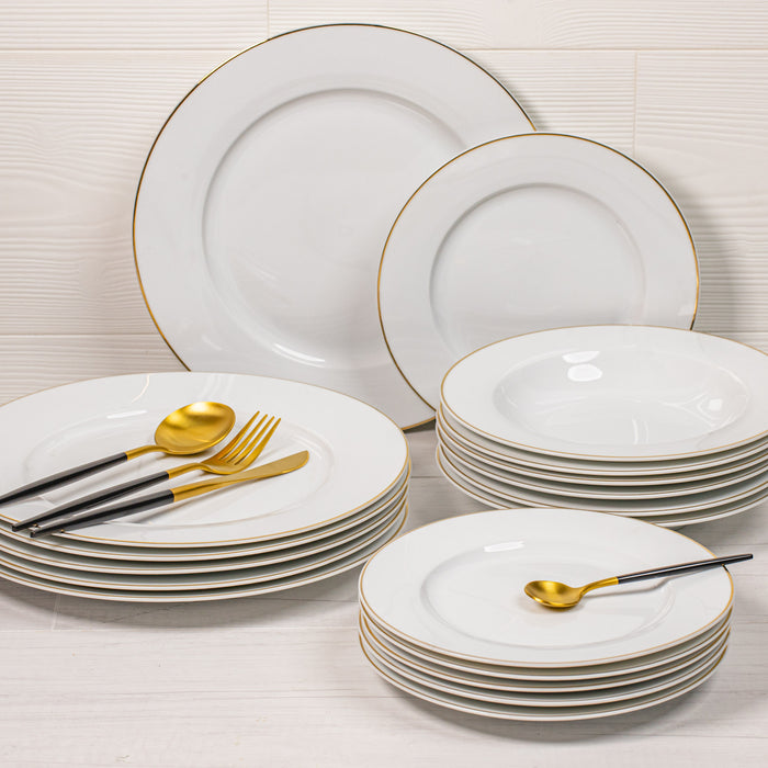 Food for Fun Wit Serviesset 18-delig - Gouden rand