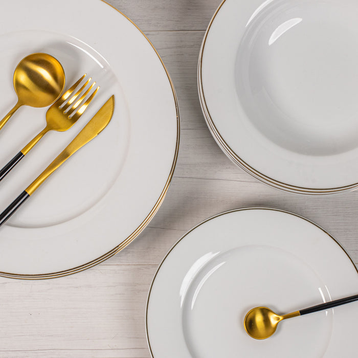 Food for Fun Wit Serviesset 18-delig - Gouden rand